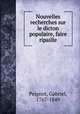 Nouvelles recherches sur le dicton populaire, faire ripaille, Peignot, Gabriel, 1767-1849 