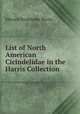 List of North American Cicindelidae in the Harris Collection, Edward Doubleday Harris 