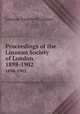 Proceedings of the Linnean Society of London. 1898-1902, Linnean Society of London 