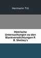 Metrische Untersuchungen zu den Blankversdichtungen P. B. Shelley