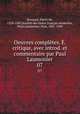 Oeuvres compltes. . critique, avec introd. et commentaire par Paul Laumonier. 07, 
