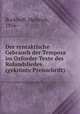 Der syntaktische Gebrauch der Tempora im Oxforder Texte des Rolandsliedes (gekronte Preisschrift), Bockhoff, Heibrich, 1856- 