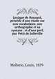 Lexique de Ronsard, precede d