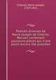 Poesies diverses de Marie-Joseph de Chenier. Recueil contenant plusieurs pieces qui n