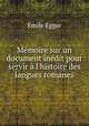 Memoire sur un document inedit pour servir a l