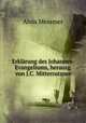 Erklarung des Johannes-Evangeliums, herausg. von J.C. Mitterrutzner, Alois Messmer 
