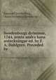 Swedenborgs drommar, 1744, jemte andra hans anteckningar ed. by F.A. Dahlgren. Preceded by ., Emanuel Swedenborg , Anna Frederika Ehrenborg 
