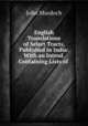 English Translations of Select Tracts, Published in India: With an Introd. Containing Lists of ., John Murdoch 