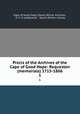 Precis of the Archives of the Cape of Good Hope: Requesten (memorials) 1715-1806. 1, Cape of Good Hope (South Africa). Archives , H. C. V. Leibbrandt , South African Library 