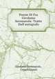 Poesie Di Fra Girolamo Savonarola: Tratte Dall