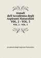 Annali dell`Accademia degli Aspiranti Naturalisti. VOL. 2 - VOL. 3, Accademia degli Aspiranti Naturalisti 