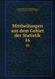 Mittheilungen aus dem Gebiet der Statistik. 16, Austria Statistische Zentralkommission , Austria K.K . Direction der Administrativen Statistik, Statistische Central-Commission , Austria 