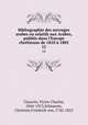 Bibliographie des ouvrages arabes ou relatifs aux Arabes, publies dans l