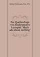 Zur Quellenfrage von Shakespeares Lustspiel "Much ado about nothing", Holleck-Weithmann, Fritz, 1876- 