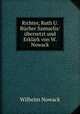 Richter, Ruth U. Bucher Samuelis/ ubersetzt und Erklark von W. Nowack., Wilhelm Nowack 