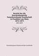 Bericht ber die Senckenbergische Naturforschende Gesellschaft in Frankfurt am Main. 1874-1875, Senckenbergische Naturforschende Gesellschaft 