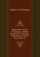 Recreation Needs of Chicago: Address by Henry G. Foreman, Delivered on Labor Day, 1904, at ., Henry G. Foreman 