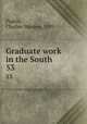 Graduate work in the South. 53, Pipkin, Charles Wooten, 1899- 