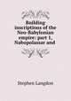Building inscriptions of the Neo-Babylonian empire: part 1, Nabopolassar and ., Stephen Langdon 