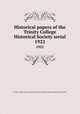 Historical papers of the Trinity College Historical Society serial. 1922, Trinity College Historical Society,North Carolina Conference Historical Society 