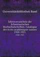 Jahresverzeichnis der Schweizerischen Hochschulschriften. Catalogue des crits acadmiques suisses. 1920-1921, 