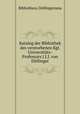 Katalog der Bibliothek des verstorbenen Kgl. Universitats-Professors J.J.J. von Dollinger, Bibliotheca Dollingeriana 