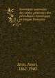 Inventaire sommaire des tables generales des periodiques historiques en langue francaise, Stein, Henri, 1862-1940 