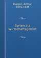 Syrien als Wirtschaftsgebiet, Ruppin, Arthur, 1876-1943 