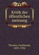 Kritik der offentlichen meinung, Ferdinand Tonnies 