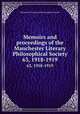 Memoirs and proceedings of the Manchester Literary & Philosophical Society. 63, 1918-1919, Manchester Literary and Philosophical Society 