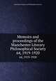 Memoirs and proceedings of the Manchester Literary & Philosophical Society. 64, 1919-1920, Manchester Literary and Philosophical Society 