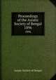 Proceedings of the Asiatic Society of Bengal. 1896, Asiatic Society of Bengal 