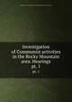 Investigation of Communist activities in the Rocky Mountain area. Hearings. pt. 1, United States. Congress. House. Committee on Un-American Activities 