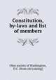 Constitution, by-laws and list of members, Ohio society of Washington, D.C. [from old catalog] 