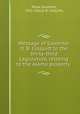 Message of Governor O. B. Colquitt to the thirty-third Legislature, relating to the Alamo property, Texas. Governor, 1911- (Oscar B. Colquitt) 
