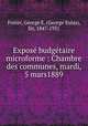 Expose budgetaire microforme : Chambre des communes, mardi, 5 mars1889, Foster, George E. (George Eulas), Sir, 1847-1931 