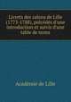 Livrets des salons de Lille (1773-1788), precedes d