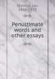 Penultimate words and other essays, Shestov, Lev, 1866-1938 