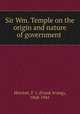 Sir Wm. Temple on the origin and nature of government, Herriott, F. I. (Frank Irving), 1868-1941 