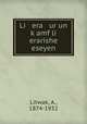 Li era ur un k?amf li erarishe eseyen, Litwak, A., 1874-1932 