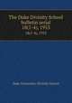 The Duke Divinity School bulletin serial. 18(1-4), 1953, Duke University. Divinity School 