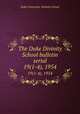 The Duke Divinity School bulletin serial. 19(1-4), 1954, Duke University. Divinity School 