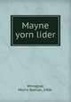 Mayne yorn lider, Winograd, Morris Nathan, 1906- 