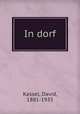 In dorf, Kassel, David, 1881-1935 