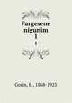 Fargesene nigunim. 1, Gorin, B., 1868-1925 