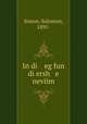 In di eg fun di ersh e neviim, Simon, Solomon, 1895- 