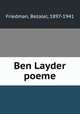 Ben Layder poeme, Friedman, Bezalel, 1897-1941 