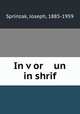In vor un in shrif, Sprinzak, Joseph, 1885-1959 