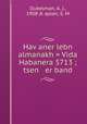 Hav?aner lebn almanakh = Vida Habanera 5713 ; tsen er band, A.J. Dubelman 
