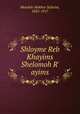 Shloyme Reb Khayims Shelomoh R